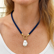 prepster dainty rope necklace- navy charm