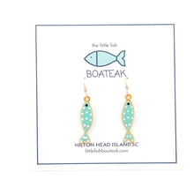 aqua polka dot fish dangles