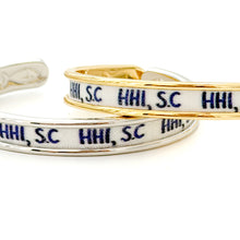 Yacht Hopper Bangle Blue HHI, SC Custom Fabric Cuff Bracelet