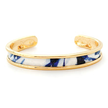 Yacht Hopper Bangle Blue & White Oyster Cuff Bracelet