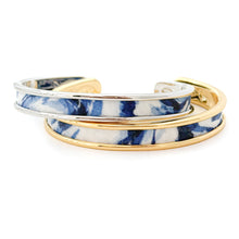 Yacht Hopper Bangle Blue & White Oyster Cuff Bracelet