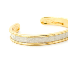Gold and beige bangle on a white background