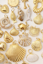 Golden CZ Scallop Shell Charm Large