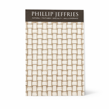 Wallpaper sample with geometric pattern and 'Phillip Jeffries' branding on a white background