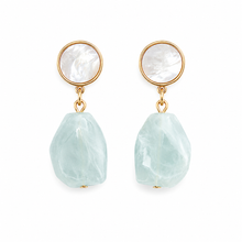 Aqua Drop Statement Earrings
