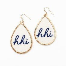 Navy HHI Classic Schooner Large Tear Earrings