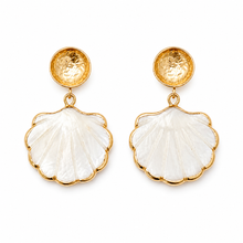 Mother of Pearl Shell Dangle Post Earrings