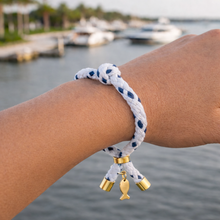 Harbor Knot Slider Bracelet- Nautical Dash