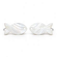 Mother-of-Pearl Fish Stud Earrings