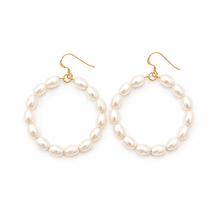 Charleston Rice Pearl Large Hoop-Hooks