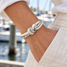 Regatta Knot-silver leather & natural