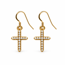 Petite CZ Cross Earrings