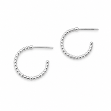 .25" Silver Beaded Hoops