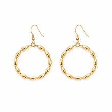Charleston Rice Bead Gold Hoops – Small