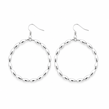 Charleston Rice Bead Silver Hoops – Large