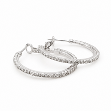 Silver Sparkle Hoop Earrings