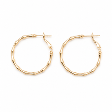 Small Gold Bamboo Hoop Earrings