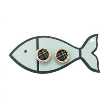 Heritage Plaid Porthole Studs