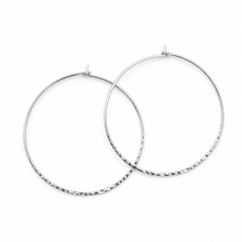 Hammered Silver Hoop Earrings