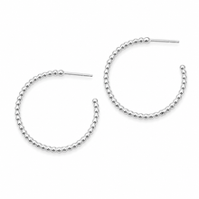 1.25" Silver Beaded Hoops