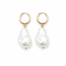 Baroque Pearl Hoop Earrings
