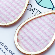 light pink seersucker mini schooner earrrings - gold