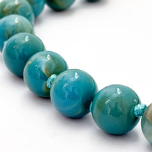 aqua acrylic large beaded and knotted necklace