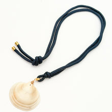 36" navy shell necklace