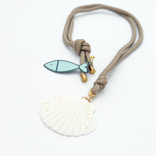 36" beige shell necklace