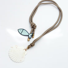 36" beige shell necklace