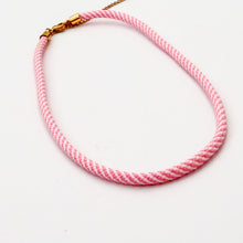 pink and white stripe rope necklace