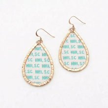 HHI, SC Aqua Mini Schooner Earrings