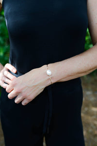 charter changeable bracelet {dainty pearl}- SILVER