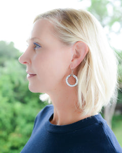 silver leather hoops-small