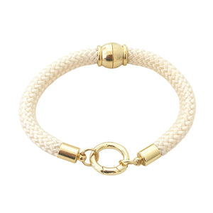 rope charm bracelet -cream
