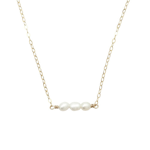 freshwater pearl (3) bead necklace