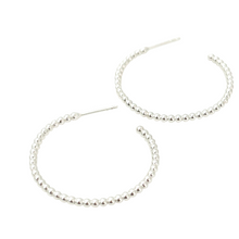 1.25" beaded hoops- silver
