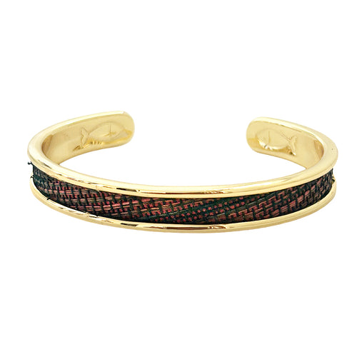 yacht hopper bangle {garnet weave}- gold