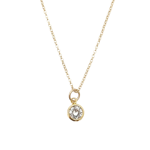 tiny cz necklace
