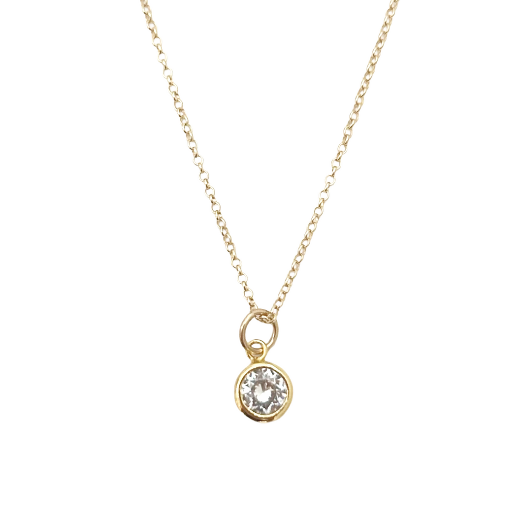 tiny cz necklace