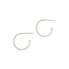 .25" beaded hoops- silver