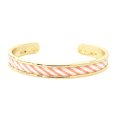 yacht hopper bangle {orange seersucker}- gold