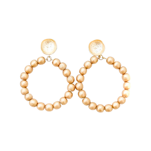 island girl beaded hoops-poppy posts/gold