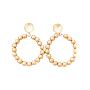 island girl beaded hoops-poppy posts/gold