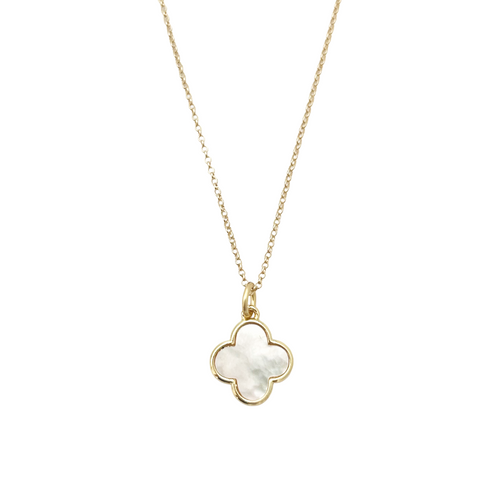 mother of pearl clover necklace