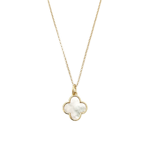 mother of pearl clover necklace