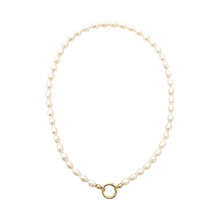 SLIDER STYLE rice pearl heirloom charm necklace