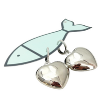 silver puffy heart hoops