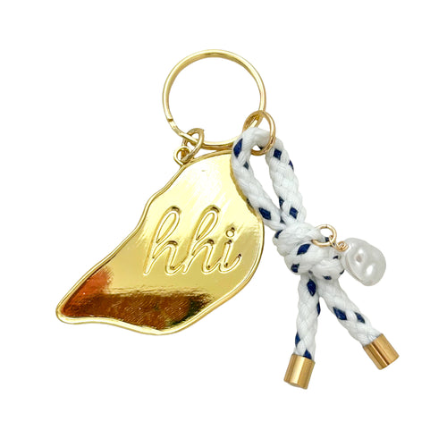 HHI keychain- nautical white + navy