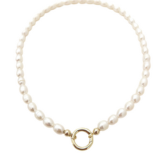 SLIDER STYLE rice pearl heirloom charm necklace